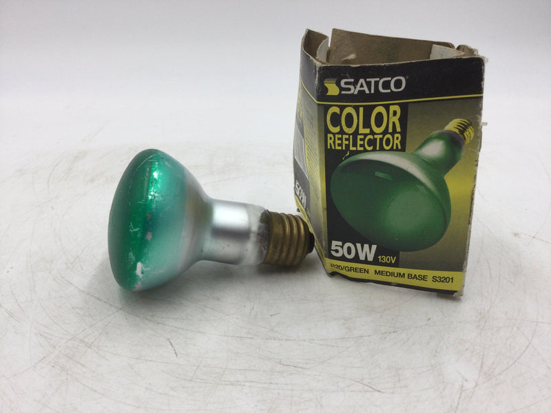 Satco R30/Green S3201 Green Color Reflector (Indoor) 50W 130V Medium Base