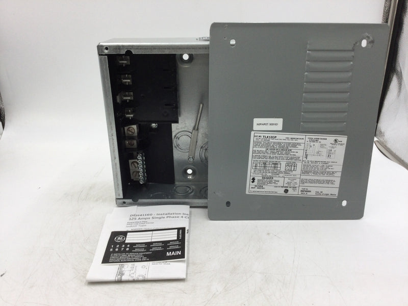 GE TL412CP 125 Amp 4 Space 8 Circuit Main Lug Indoor Load Center 7 1/4" x 9"