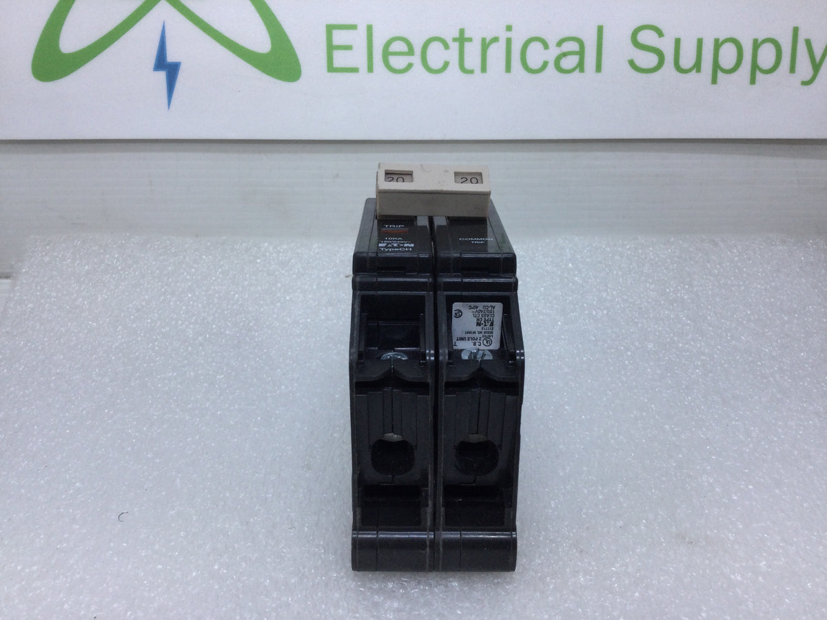 Eaton Cutler-Hammer CH220 CHF220 Circuit Breaker – 20 Amp 2 Pole, 120/240V, New