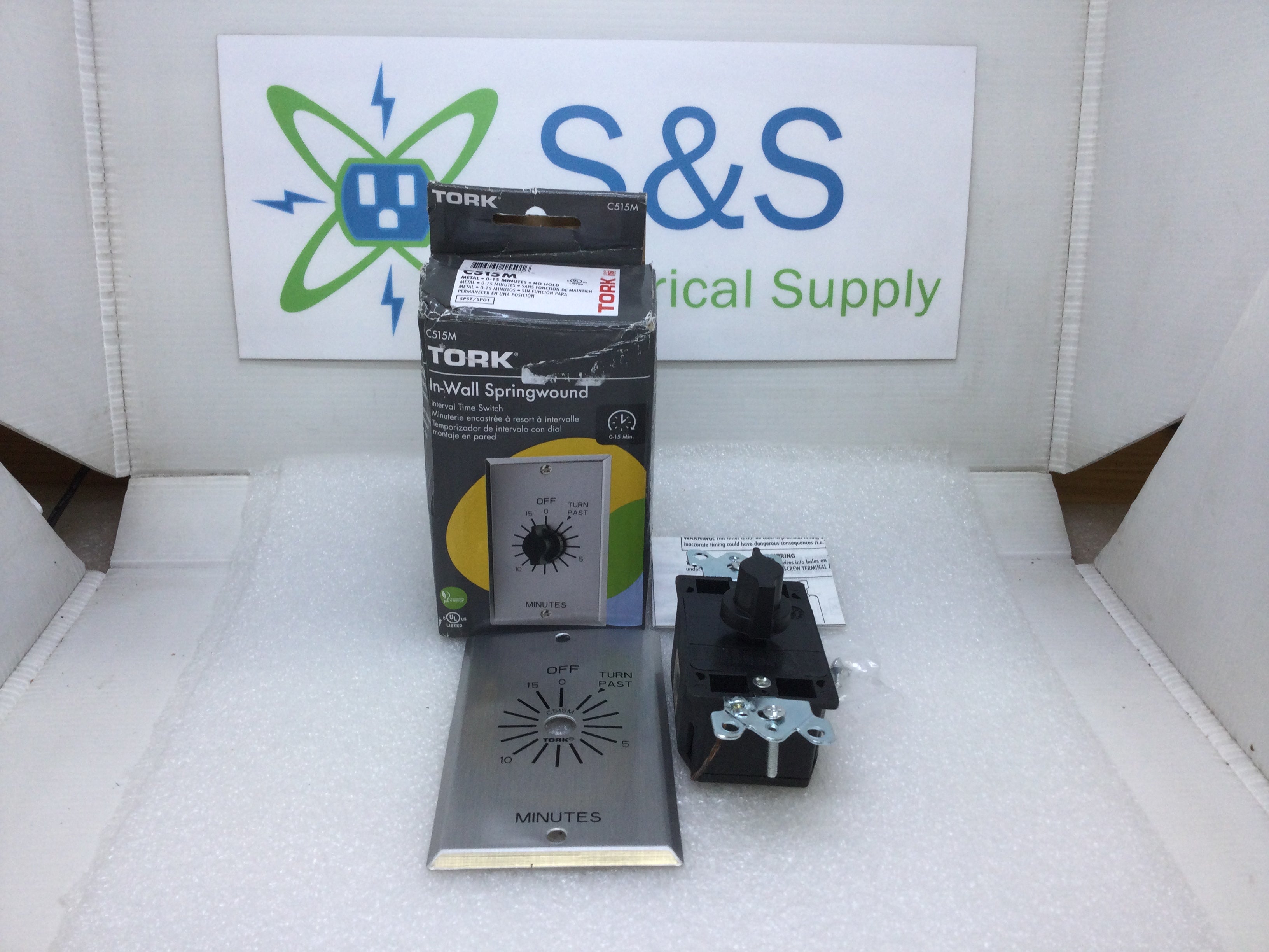Tork Spring Tork C515M Spring Wound Timer 15 Minute Twist Timer w/Metal Wall Plate