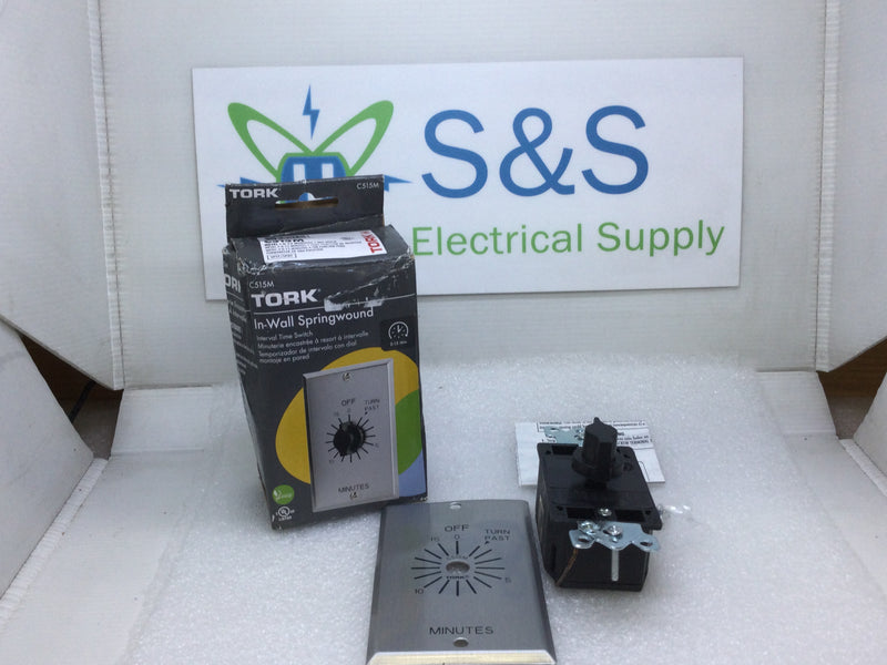Tork Spring Tork C515M Spring Wound Timer 15 Minute Twist Timer w/Metal Wall Plate