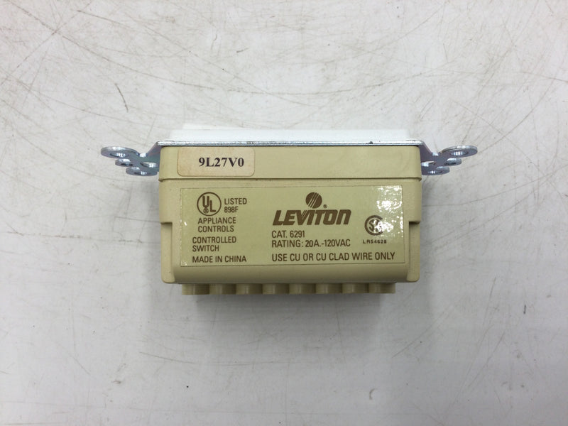 Leviton 6291 Master Control Rocker Switch 20A 120V Ivory