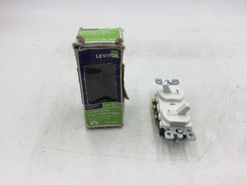 Leviton 5241 Standard Combination Single Pole/3-Way 15A 120/277V White