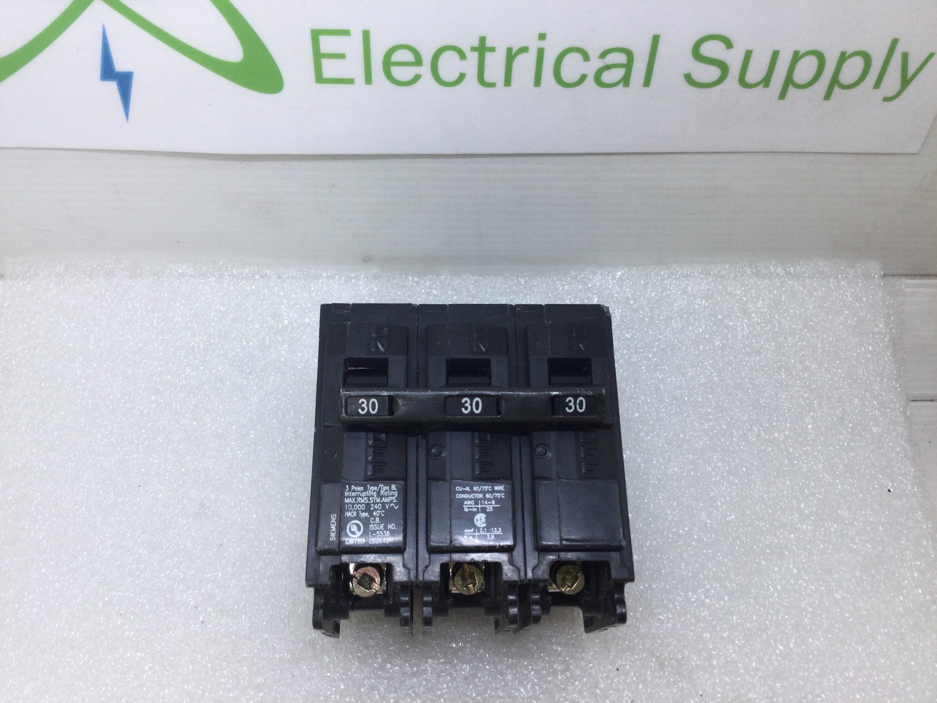 Siemens B330 Interruttore Automatico 30A 3 Poli 240V Tipo BL - Usato E Funzionante