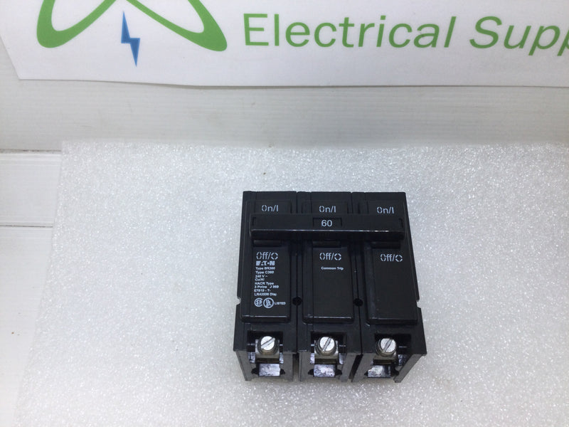 Eaton/Cutler Hammer BR360/C360 3 Pole 60 Amp 240vac Plug In Molded Case Circuit Breaker