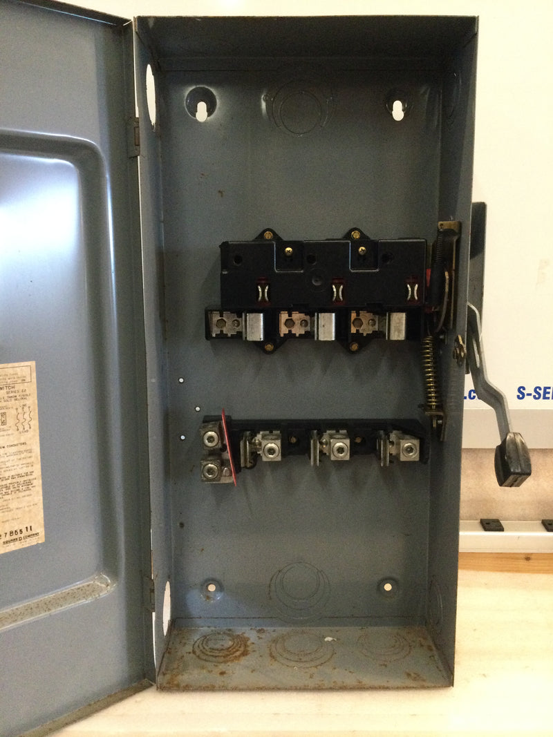 Square D D324N 200A 240VAC 3 Pole 4 Wire Fusible Safety Switch/Disconnect