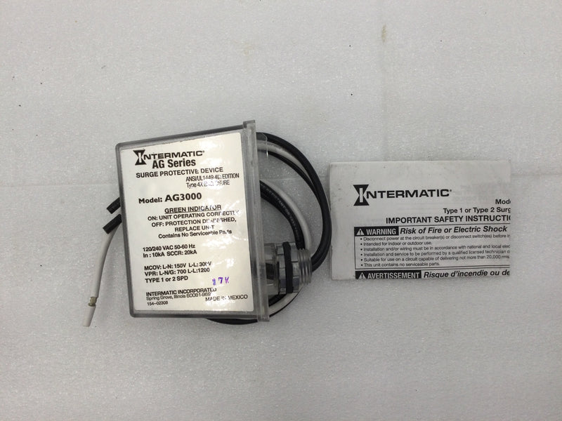 Intermatic AG3000 AG Series Surge Protective Device Type 4X Enclosure