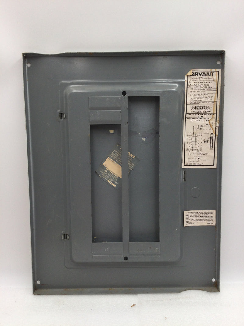 Bryant B20-30ASM/AFM 150 Amp 120/240v 1 Phase 3 Wire Panel Door/Cover 18.25" x 14.5"