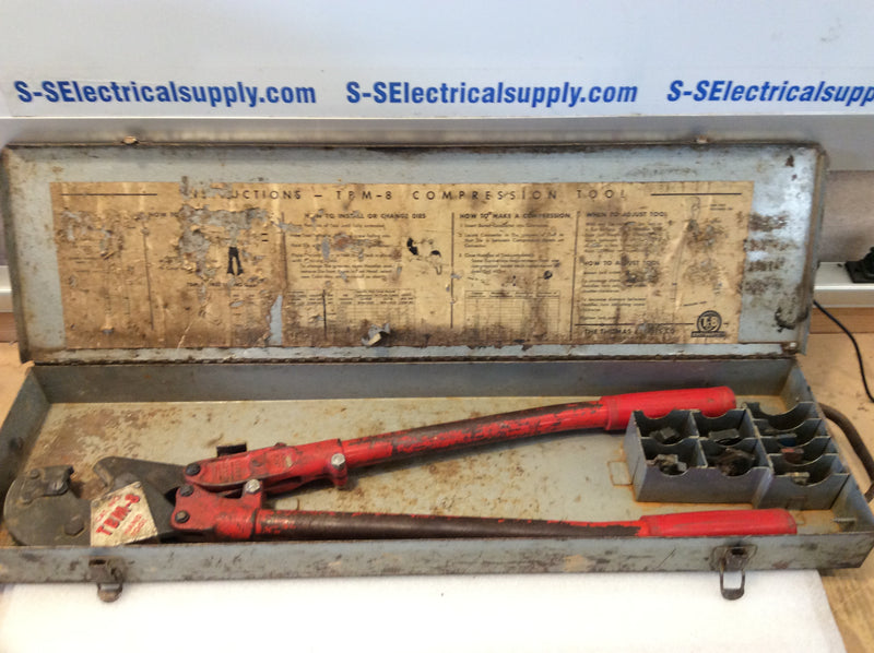 Thomas & Betts TBM-8 Wire Cable Crimp Tool With 7 Dies And Carry Case