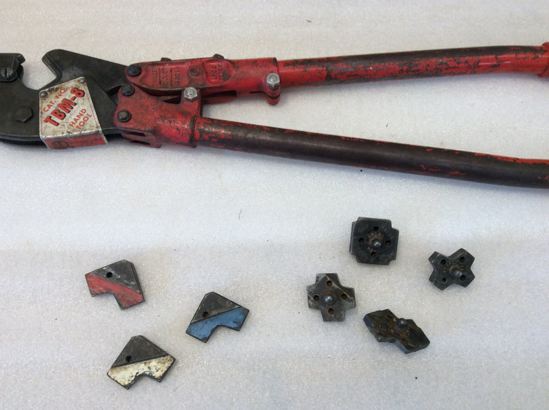 Thomas & Betts TBM-8 Wire Cable Crimp Tool With 7 Dies And Carry Case
