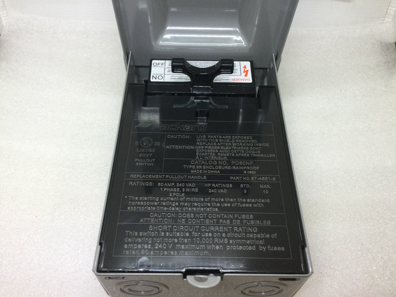 Pd60nf Packard Replacement Non Fused 60 Amp Disconnect Box