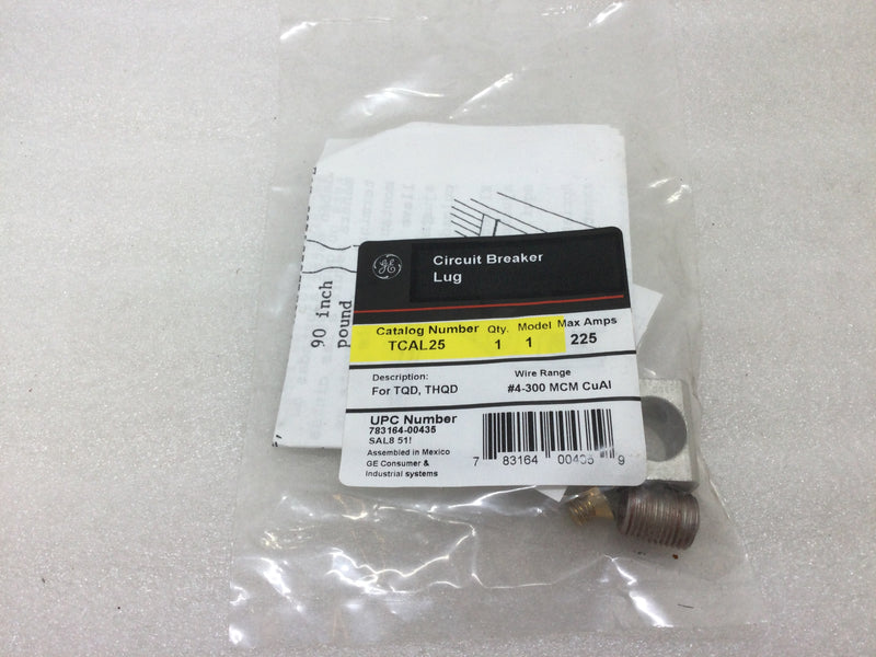 Tcal125 GE General Electric TCAL25 Lug Kit Circuit Breaker 100-225 amp