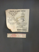 Square D D-97414 200 Amp Series A3 240v 3 Phase Std H.P. 25 Single Throw Fusible S/N Safety Switch