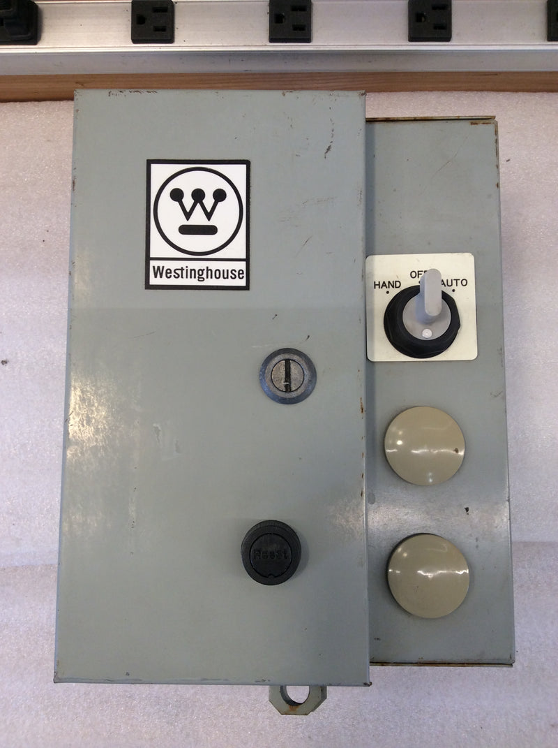 Westinghouse A200M0CAC 3 Pole 460/575VAC 5Hp Max 120V Coil Type 12 Enclosed Motor Starter