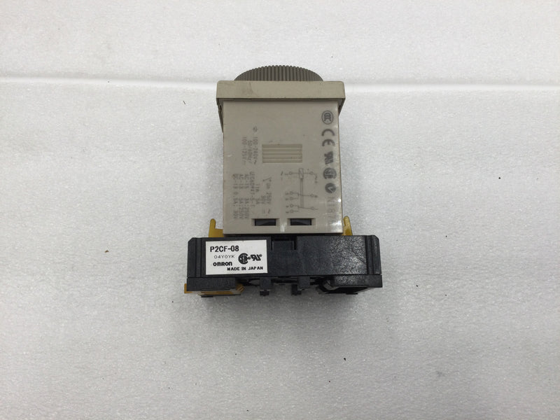 Omron H3CR-AB Solid State Timer 100-240Vac w/P2F-08 Base