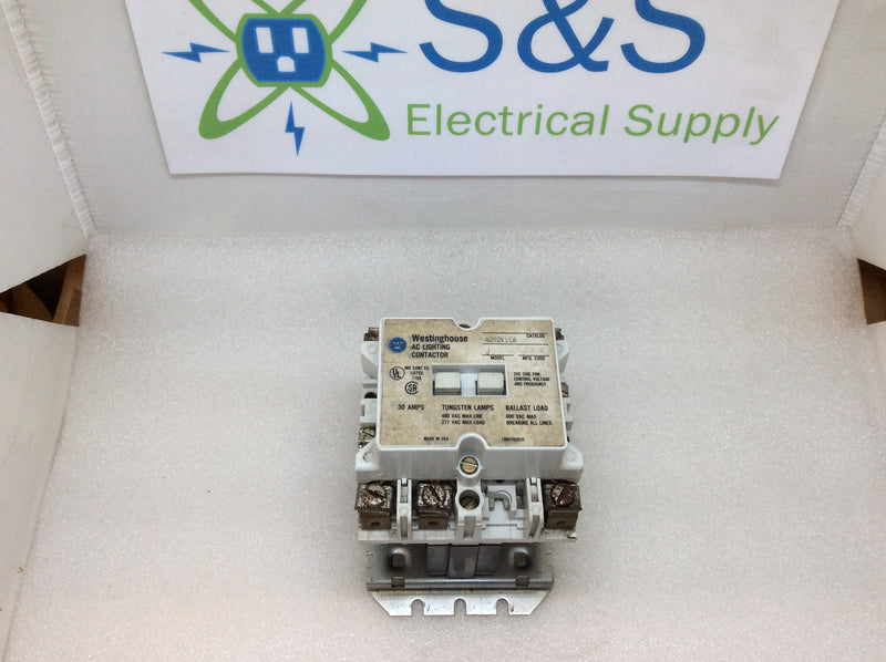 Westinghouse A202K1CA Model J Size1 30A 110/120V Coil 600VAC Max 3 Pole Lighting Contactor