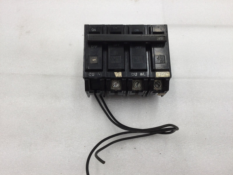 GE THQB32020ST1 20 Amp 3 Pole 240V Breaker w/Shunt Trip