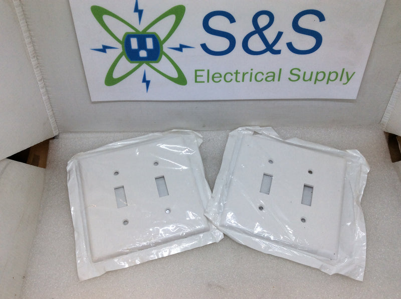 Leviton 80509-W 2 Gang Toggle Switch Cover Plate White (New Open Box)