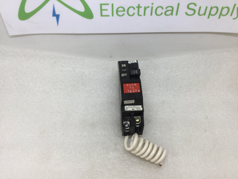 GE General Electric THQL1115GFCI 1 Pole 15 Amp Ground Fault Interrupter