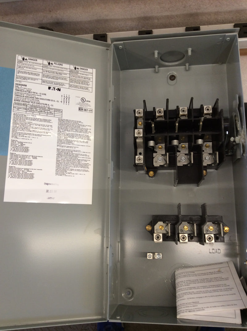 Eaton/Cutler-Hammer DG323NRB 100 Amp 240 Volt Fusible Nema3r Disconnect Safety Switch