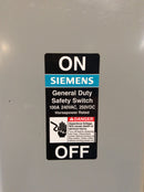 Siemens GF223NR Single Phase 100A 240VAC Nema3R Fusible General Duty Safety Switch