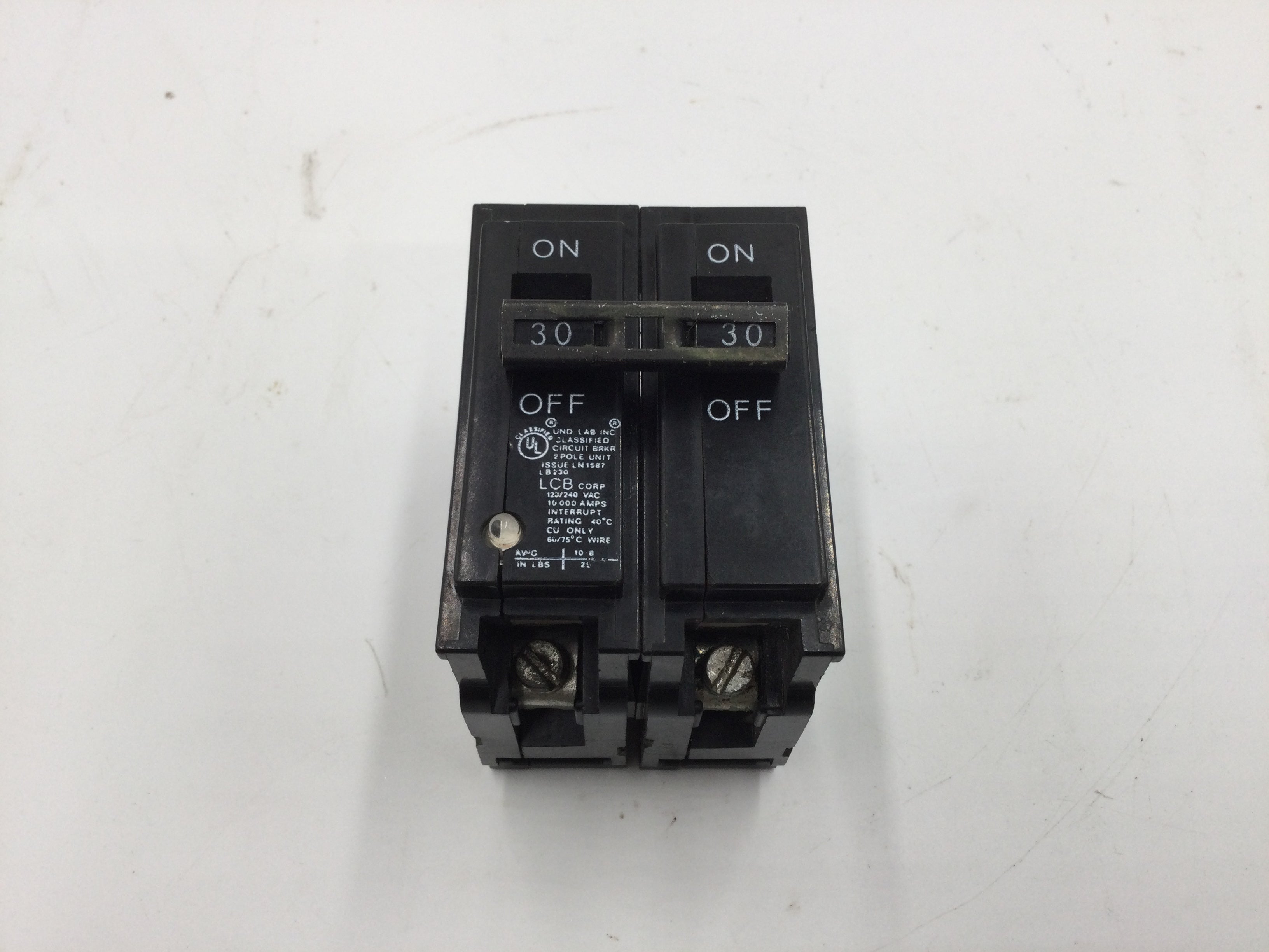 LCB/Trip & Light LB230 30 Amp 2 Pole 120/240V Type CL Circuit Breaker