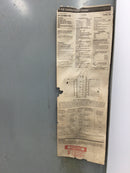 ITE W1224MB1100 100 Amp 120/240V 1 Phase 3 Wire Type 3R Enclosure Indoor Load Center Cover 22" x 14.5"