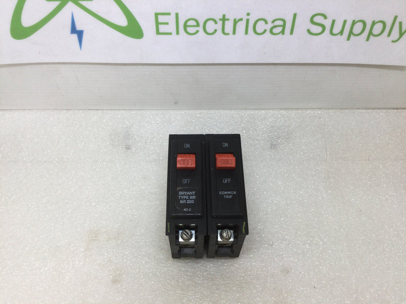 Bryant BR220 2 Pole 20 Amp Type BR Circuit Breaker
