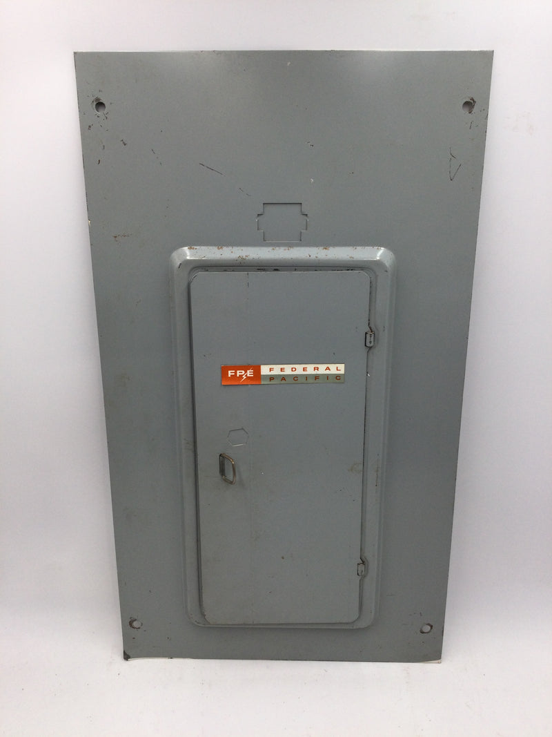 FPE Federal Pacific L120-30 150 Amp 120/240V 1 Phase 3 Wire 30 Circuits Breaker Panel Door Cover 24" x 13 5/8"