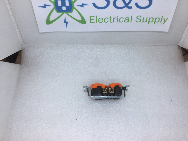 Leviton 5362-IG 20A 125V 2 Pole 3 Wire Isolated Ground Duplex Receptacle Orange Color