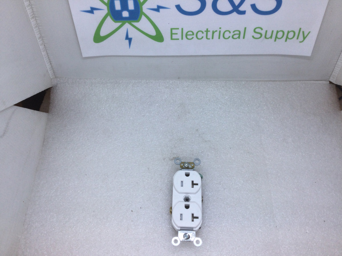 Leviton TBR20-W 20 Amp Tamper-Resistant Duplex Receptacle – Commercial Grade, White - View #3