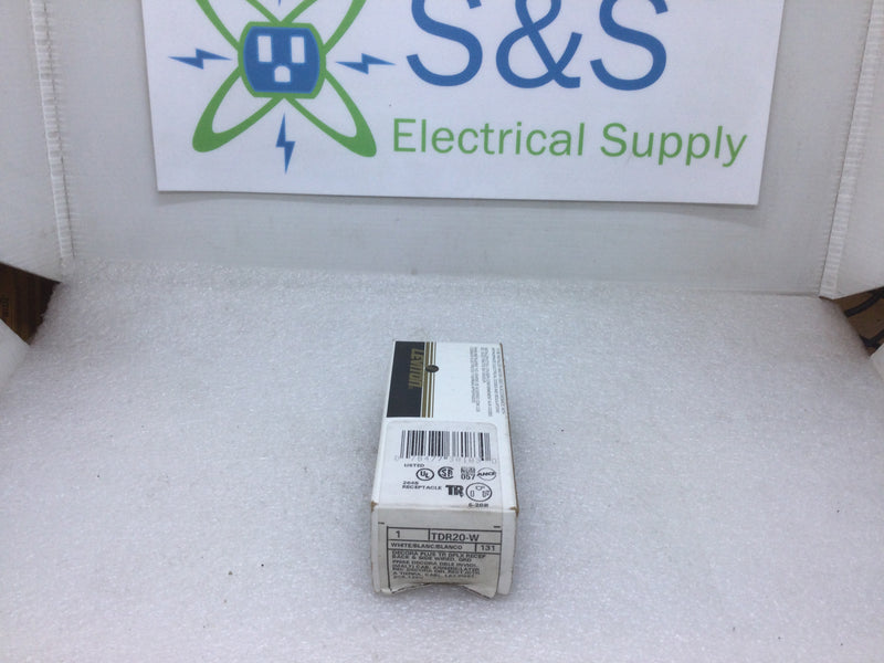 Leviton TDR20-W 20A 125V Decora Style Duplex Receptacle Tamper Resistant White