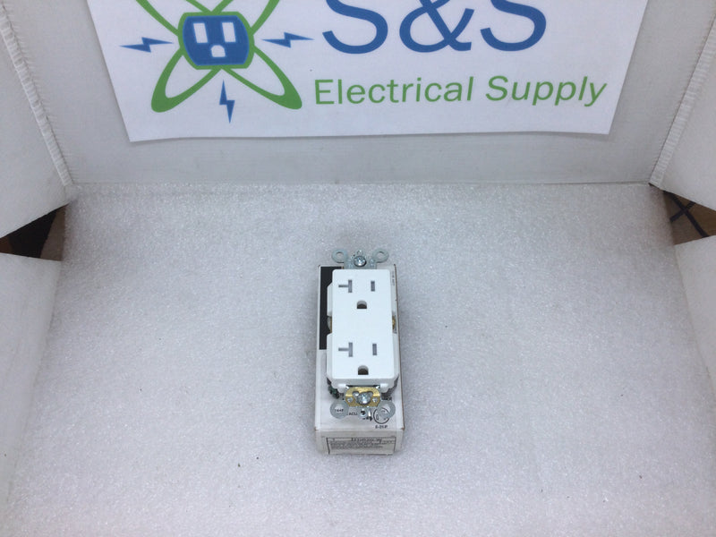 Leviton TDR20-W 20A 125V Decora Style Duplex Receptacle Tamper Resistant White