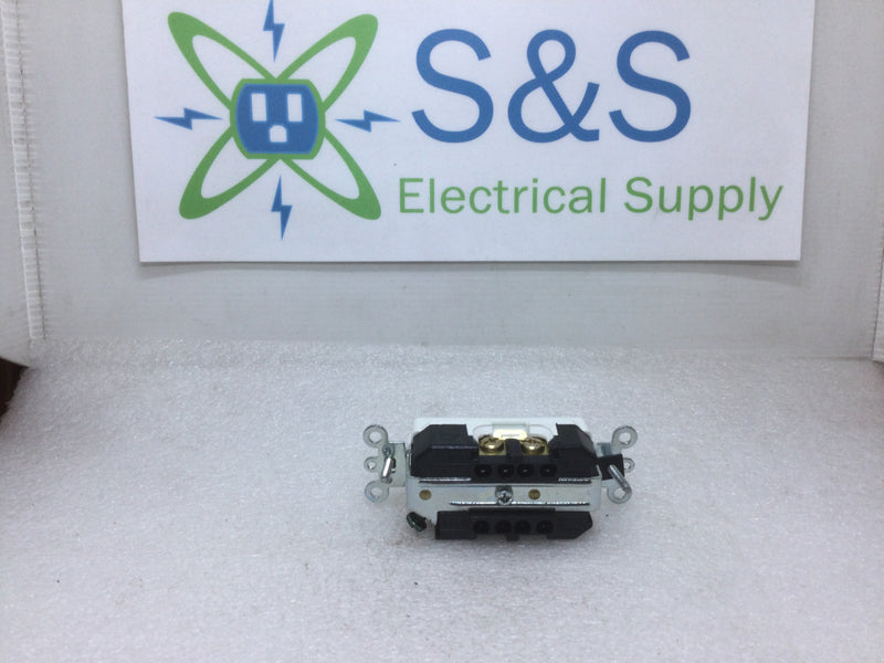 Leviton TDR20-W 20A 125V Decora Style Duplex Receptacle Tamper Resistant White