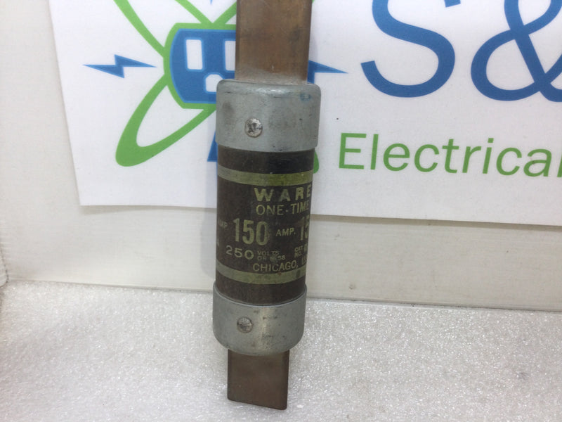 Ware Fuse Corp. Cat. 62150 One Time 250V 125 Amp Fuse