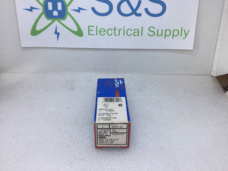 Leviton 5693-2T 15A 120/277V Almond Decora Plus 3-Way Rocker Type Wall Switch