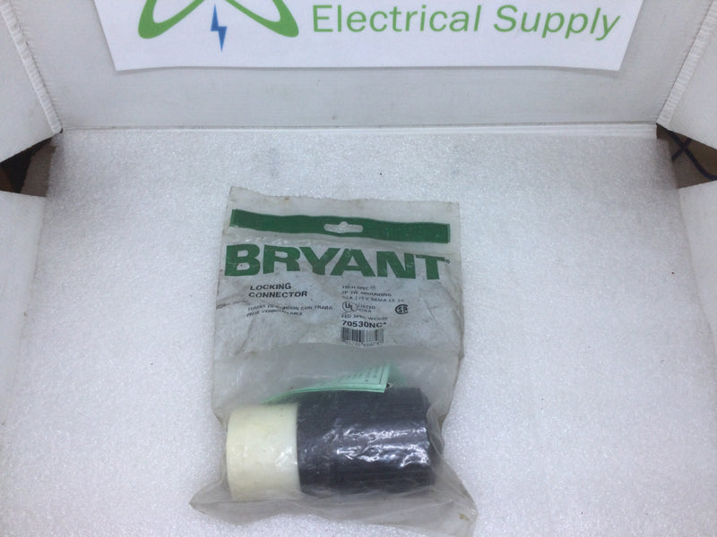 Bryant 70530NC 2 Pole 3 Wire Grounding 30A 125V Nema L5-30 Twist-Lock Connector