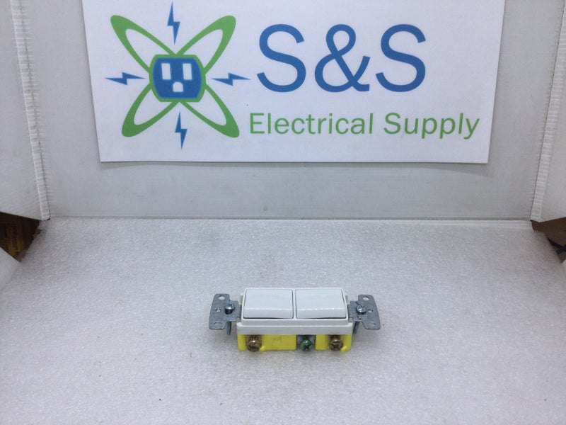 Leviton 5634 15A 120/277VAC Single Pole/Single Pole Decora Style Stack Switch