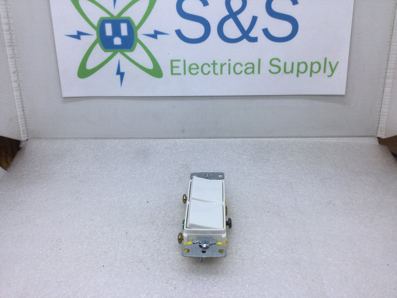 Leviton 5634 15A 120/277VAC Single Pole/Single Pole Decora Style Stack Switch