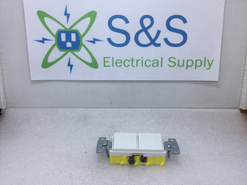 Leviton 5634 15A 120/277VAC Single Pole/Single Pole Decora Style Stack Switch