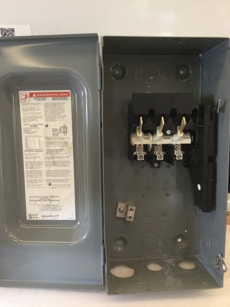 Square D Non Fusible Safety Switch HU362 60 Amp 600v 3 Pole Nema 1 Enclosure