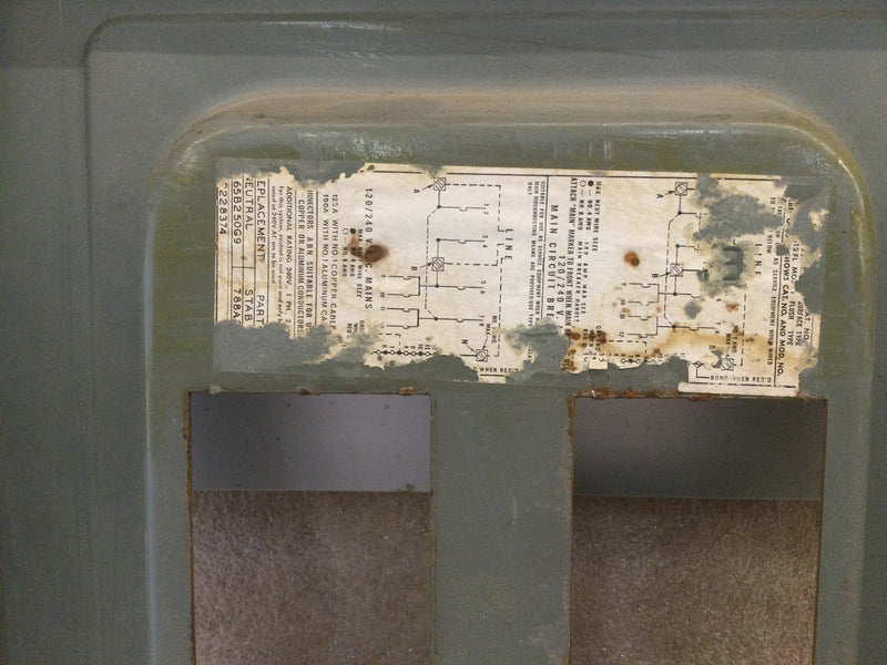 GE General Electric 100/125 Amp Nema 1 Interior Dead Front/Cover 13" x 9"