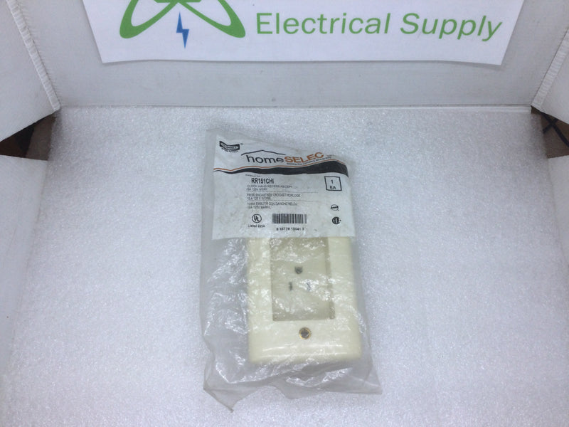 Hubbell RR151CHI 15 Amp 125VAC Single Clock Receptacle Recessed Receptacle Ivory