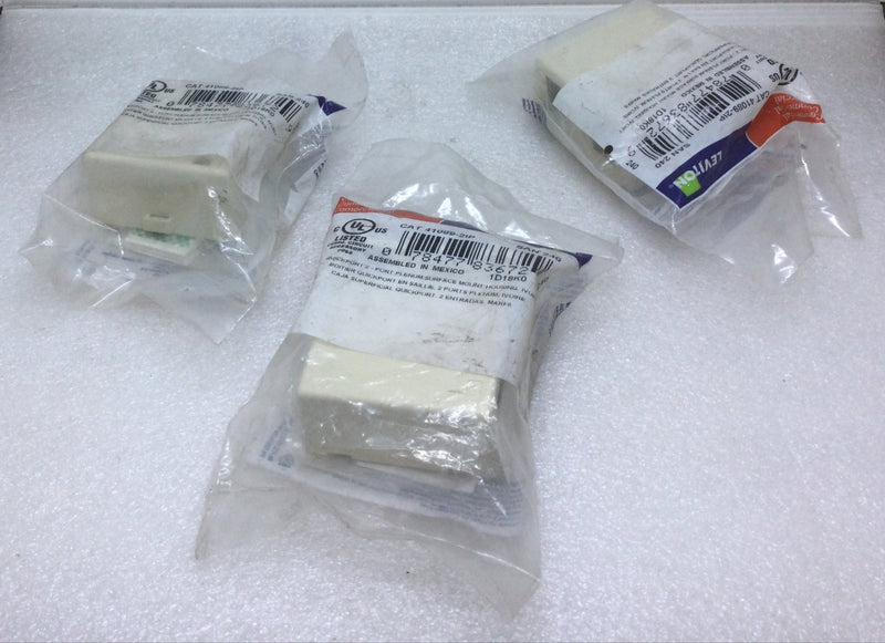 Leviton 41089-2IP 2-Port 1 Blank QuickPort Insert Surface Mount Housing Ivory