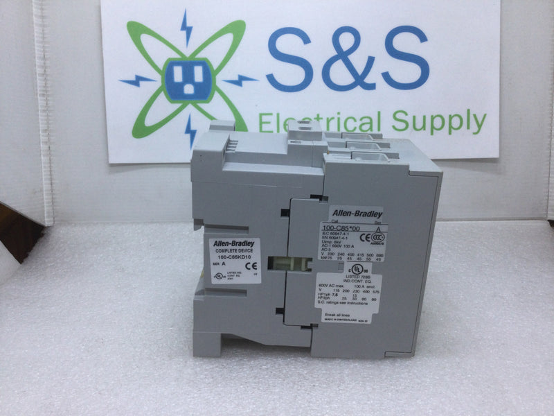 Allen-Bradley 100-C85*00 /100-C85KD10 Contactor 100 Amp 690VDC IEC 60947-4-1