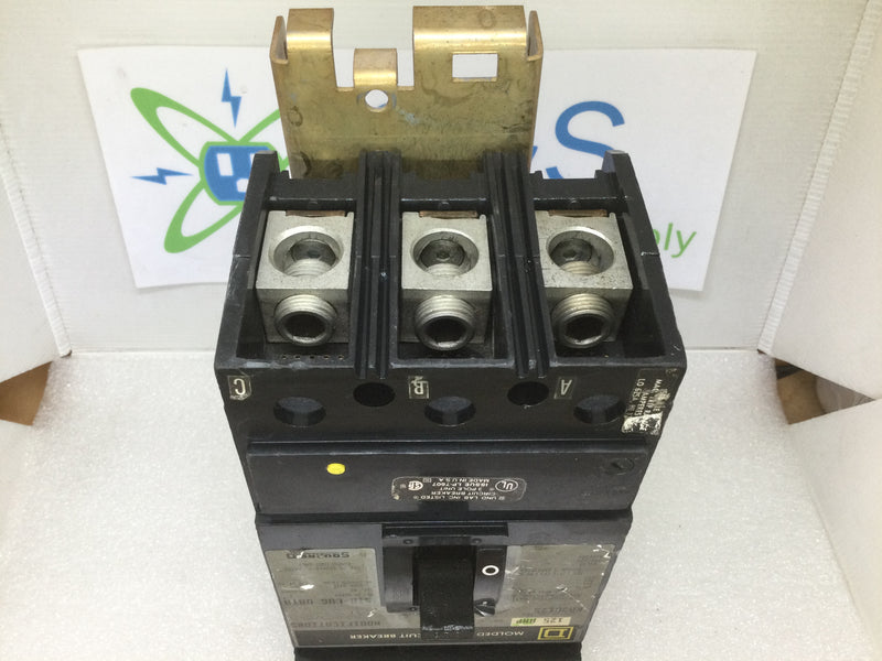 Square D KA36125 3 Pole 125A 600VAC Type KA Circuit Breaker