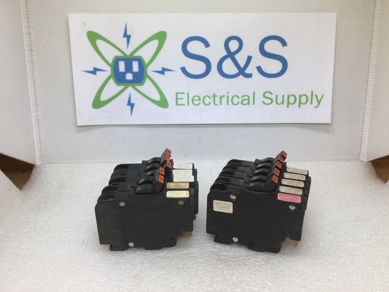 FPE Federal Pacific NC115 15 Amp 1 Pole Stab-Lok Type NC (Thin) Circuit Breakers