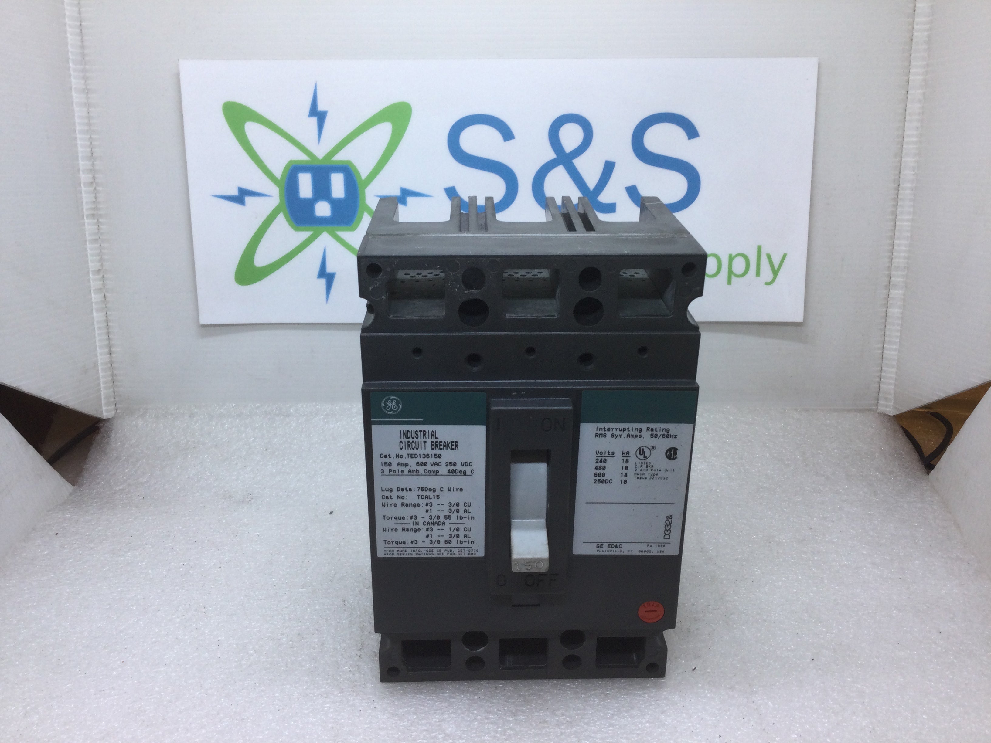 GE General Electric TED136150 Circuit Breaker 3 Pole 150A 600 VAC Type