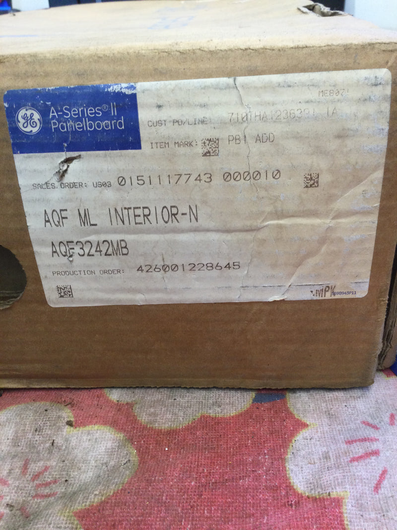 GE/General Electric AQF3242MB 225A 3Ph 208Y/120V MLO 24 Space