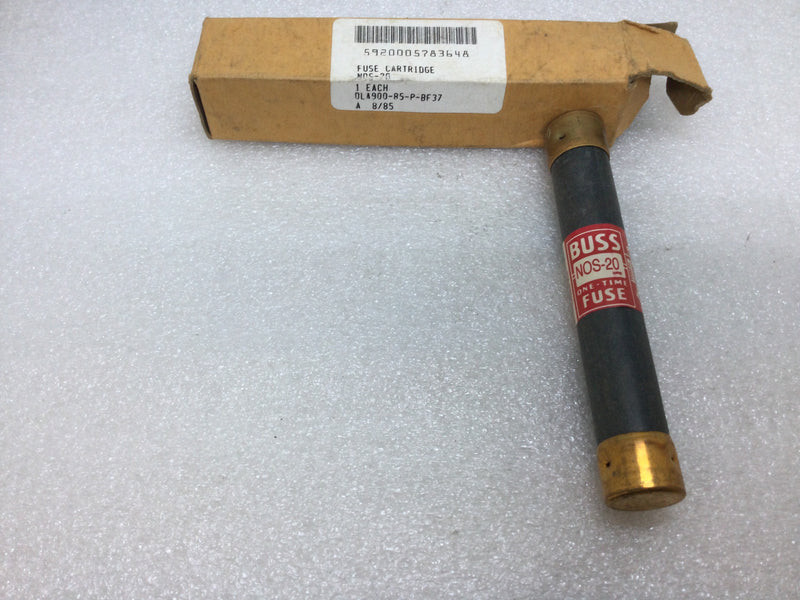 Buss NOS-20 20 Amp 600V or Less One Time Class K5 Fuse